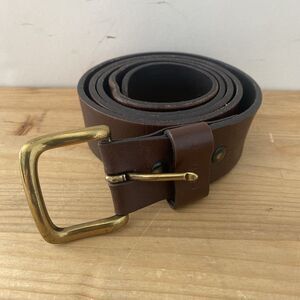 Carhartt Belt Brown Leather w Brass Buckle Workwear Casual Everyday Sz 44